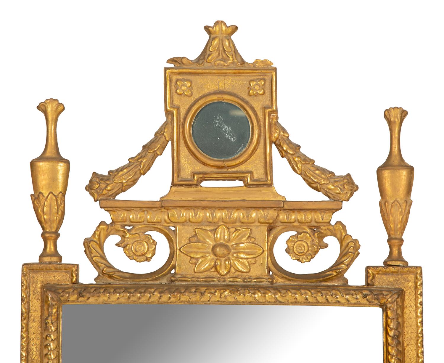 A Pair of Louis XVI Style Giltwood Mirrors