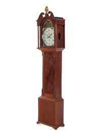 A George III Style Satinwood Inlaid Mahogany Tall Case Clock