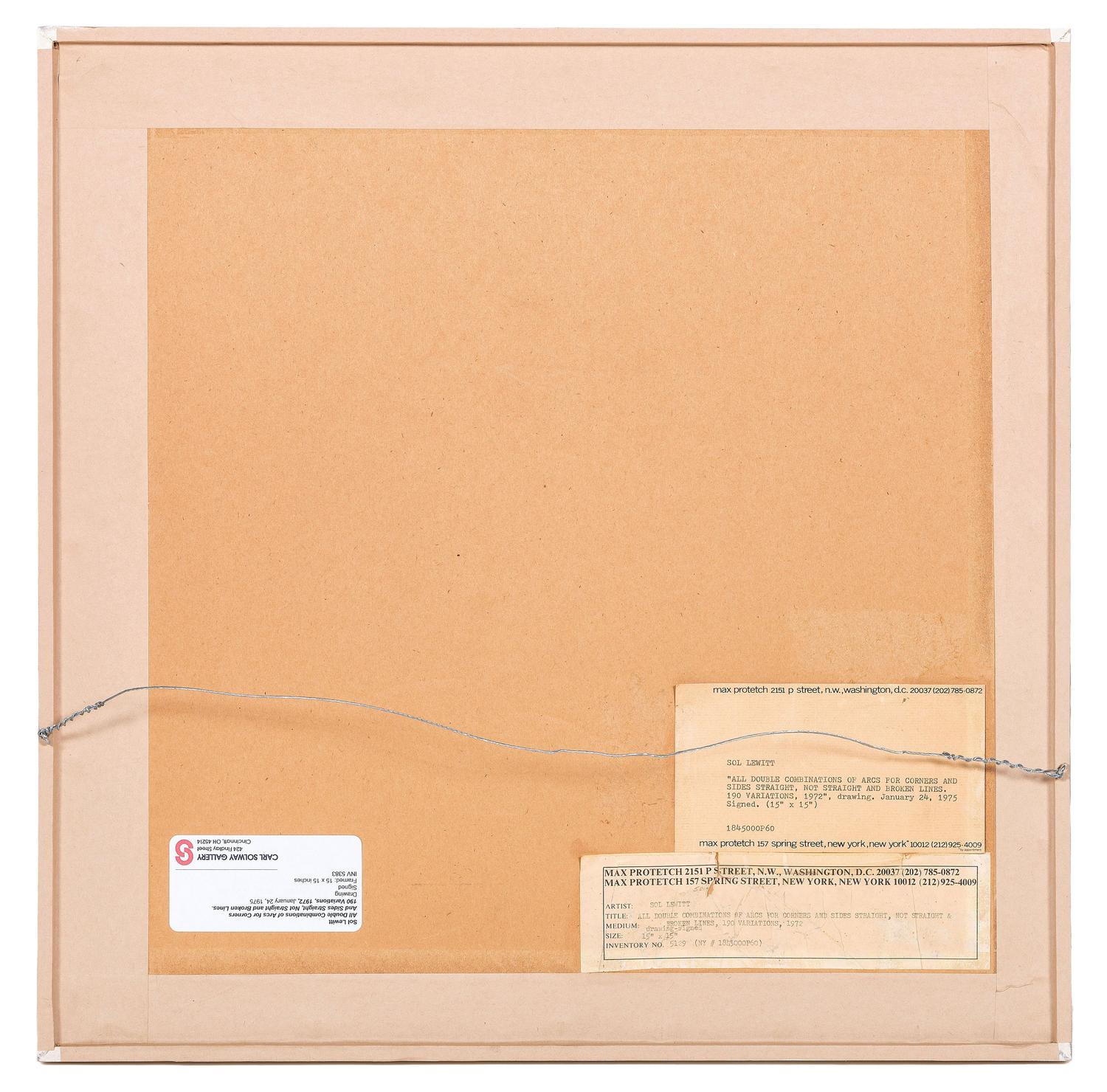 All Double Combinations of Arcs for Corners and Sides, Straight, Not-Straight and Broken Lines. 190 Variations, 1972