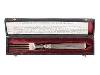 [CIVIL WAR]. Silver fork tentatively identified to Capt. William A. Moore, 5th NH Infantry, KIA Fredericksburg.