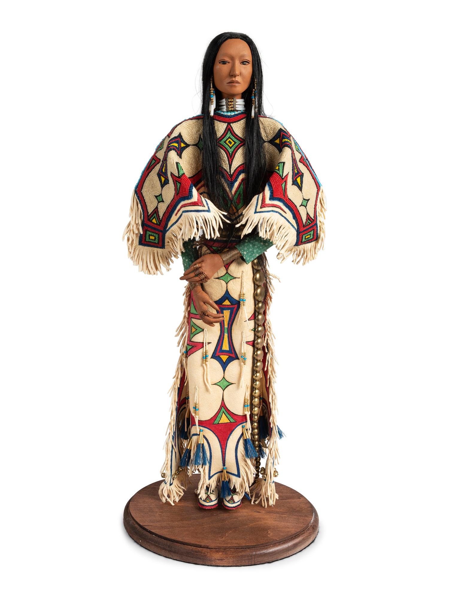 Woman, with Beaded and Painted Dress