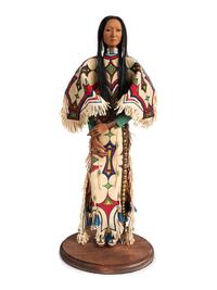 Woman, with Beaded and Painted Dress