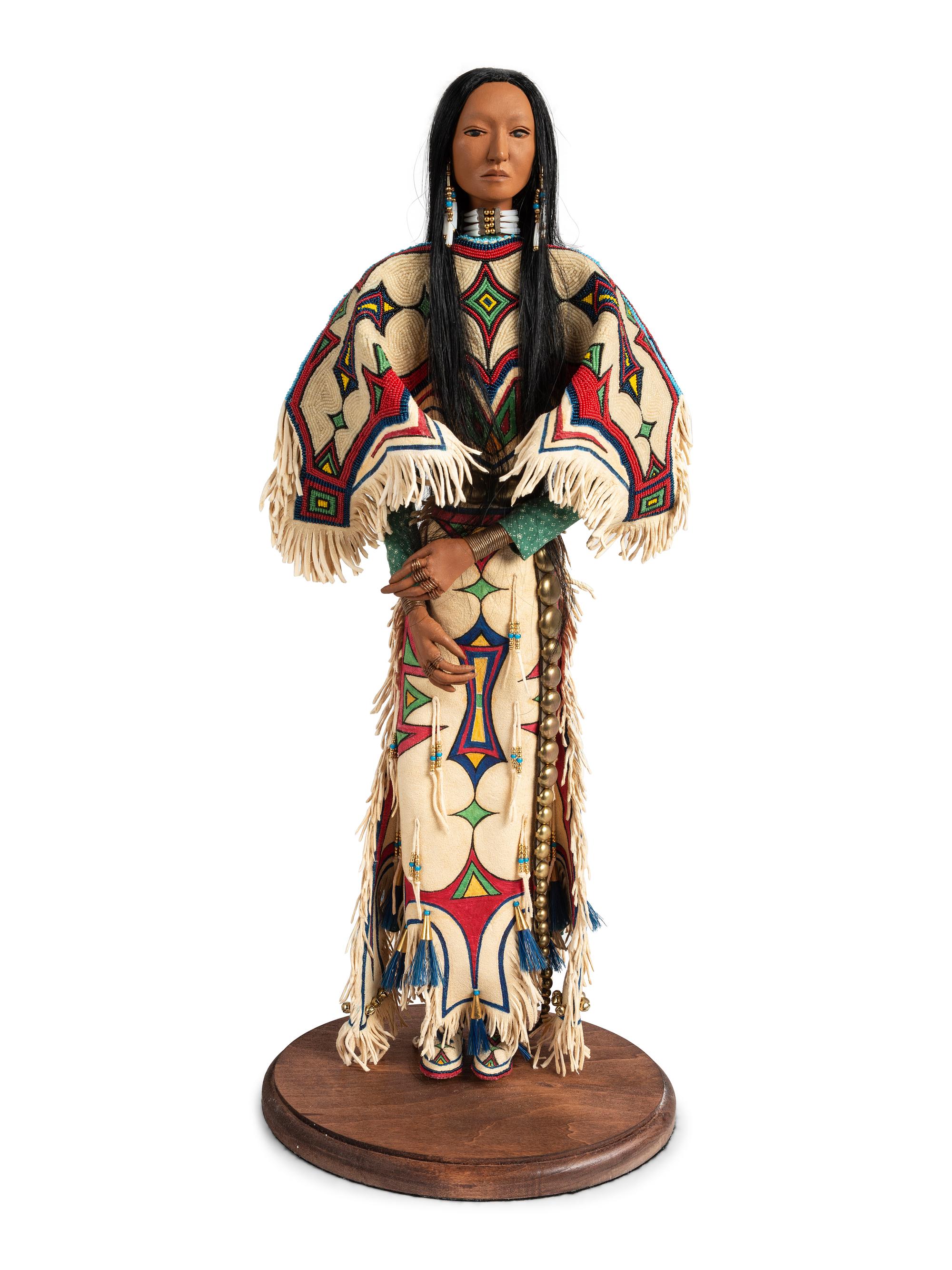 Woman, with Beaded and Painted Dress