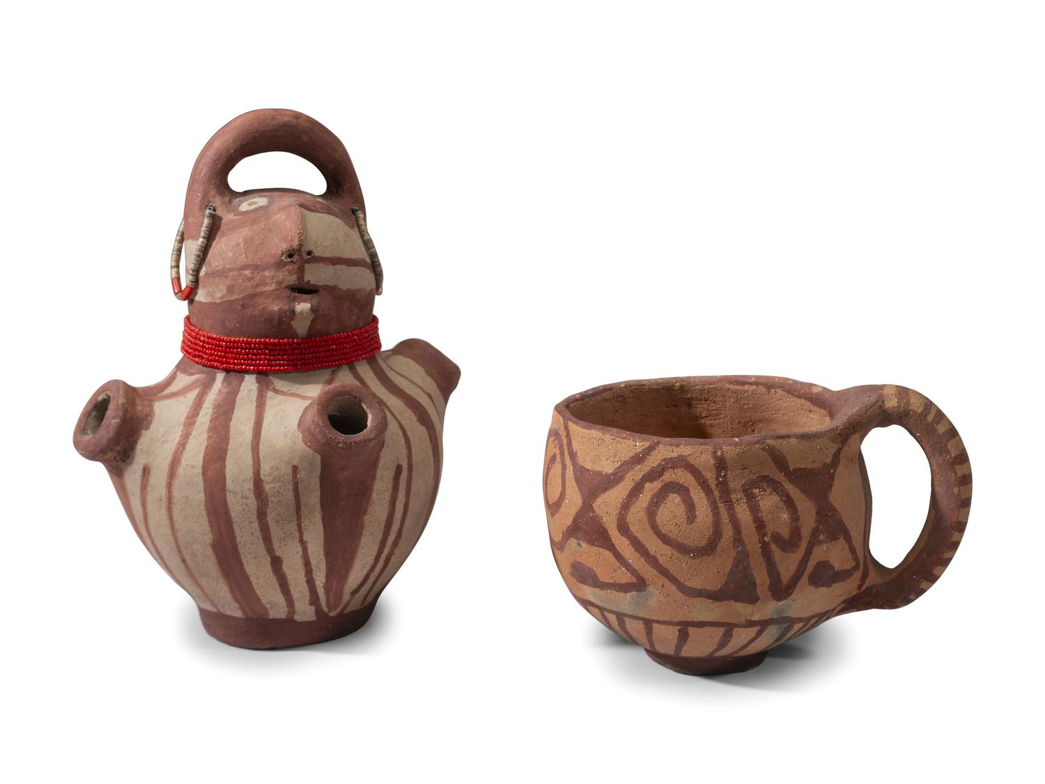 Pottery Effigy Vessel, PLUS Coffee Mug