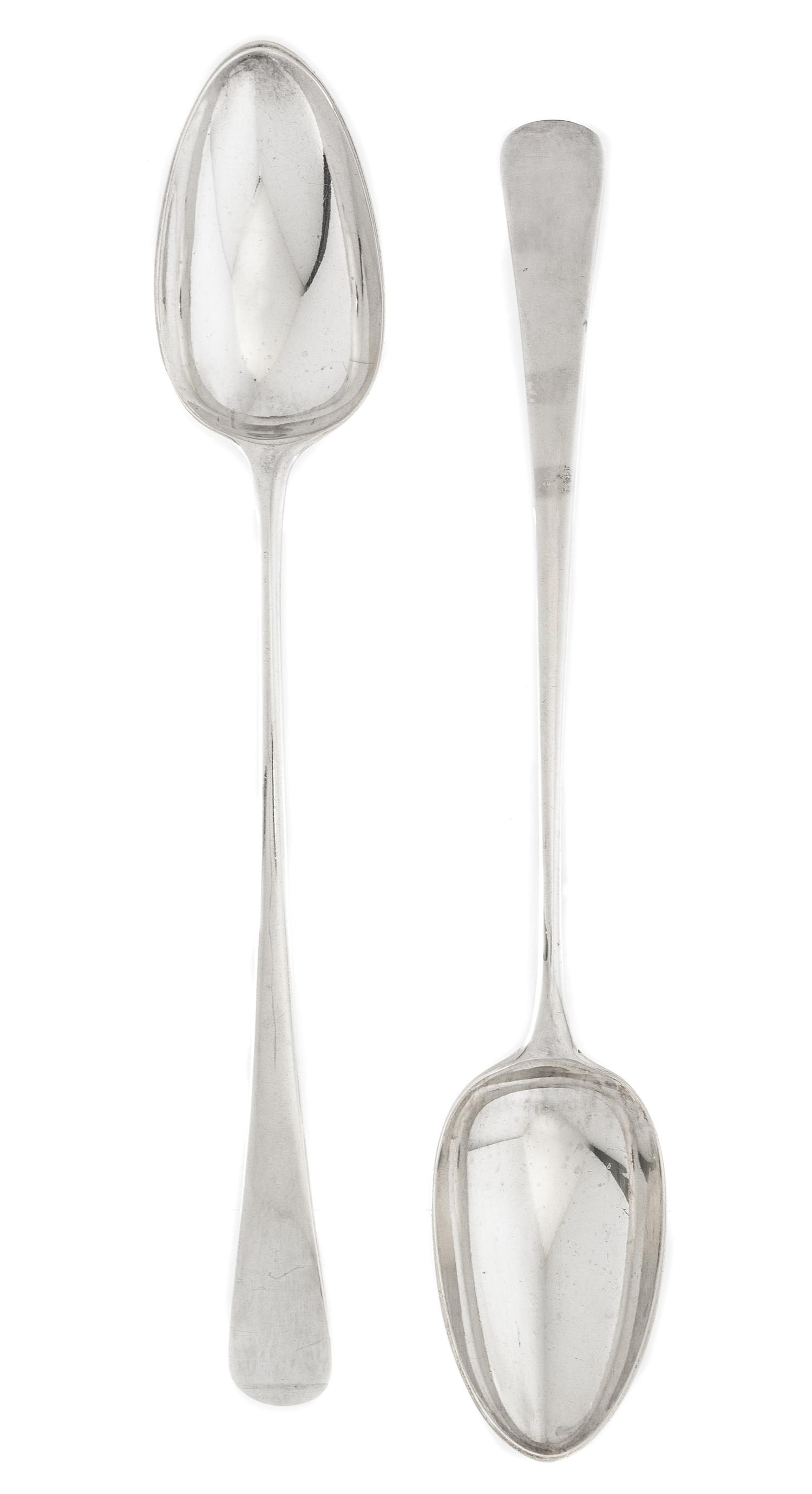 A Pair of George III Silver Serving Spoons, Richard Crossley, London, 1785,