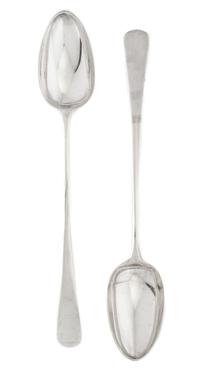 A Pair of George III Silver Serving Spoons, Richard Crossley, London, 1785,