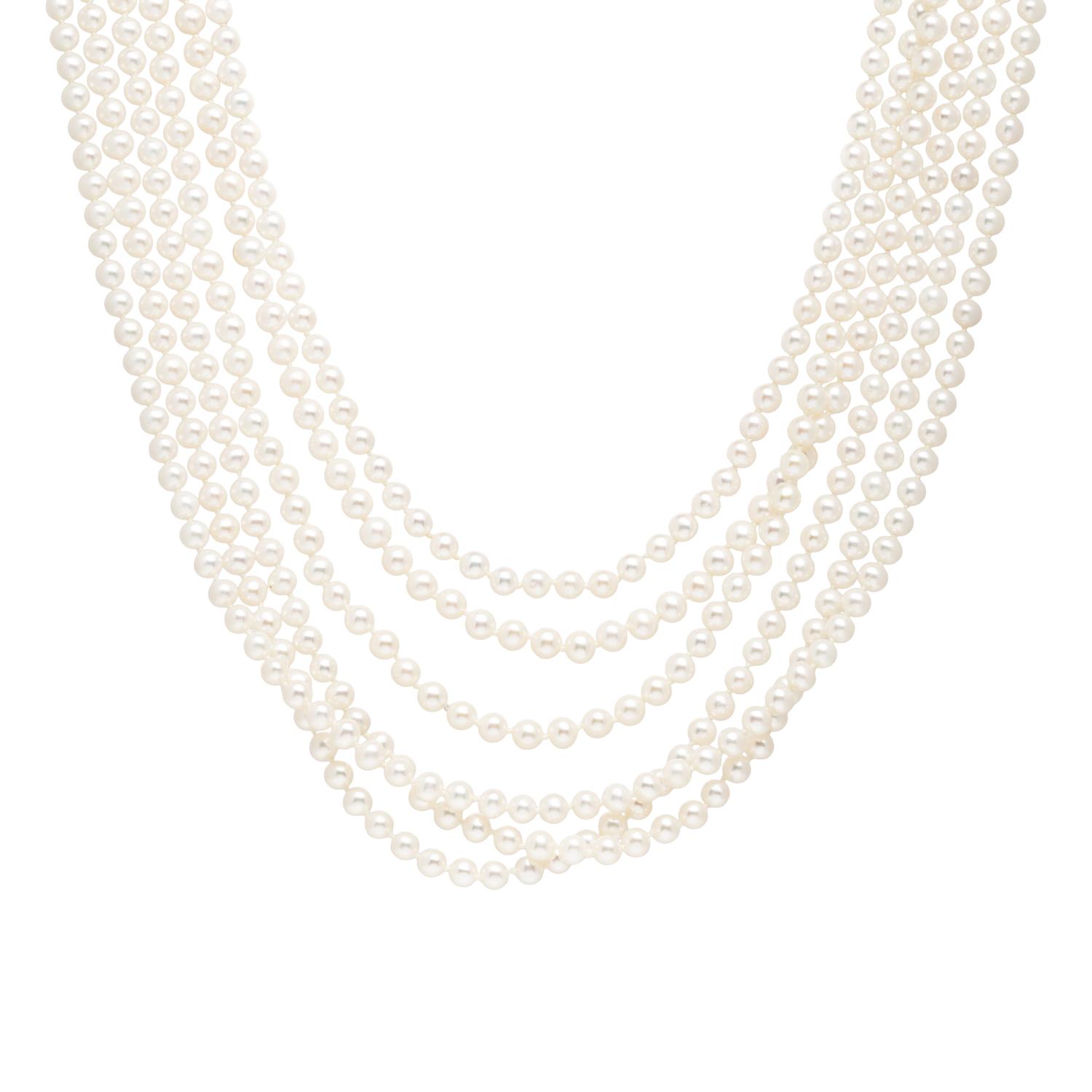 MULTI STRAND CULTURED PEARL NECKLACE