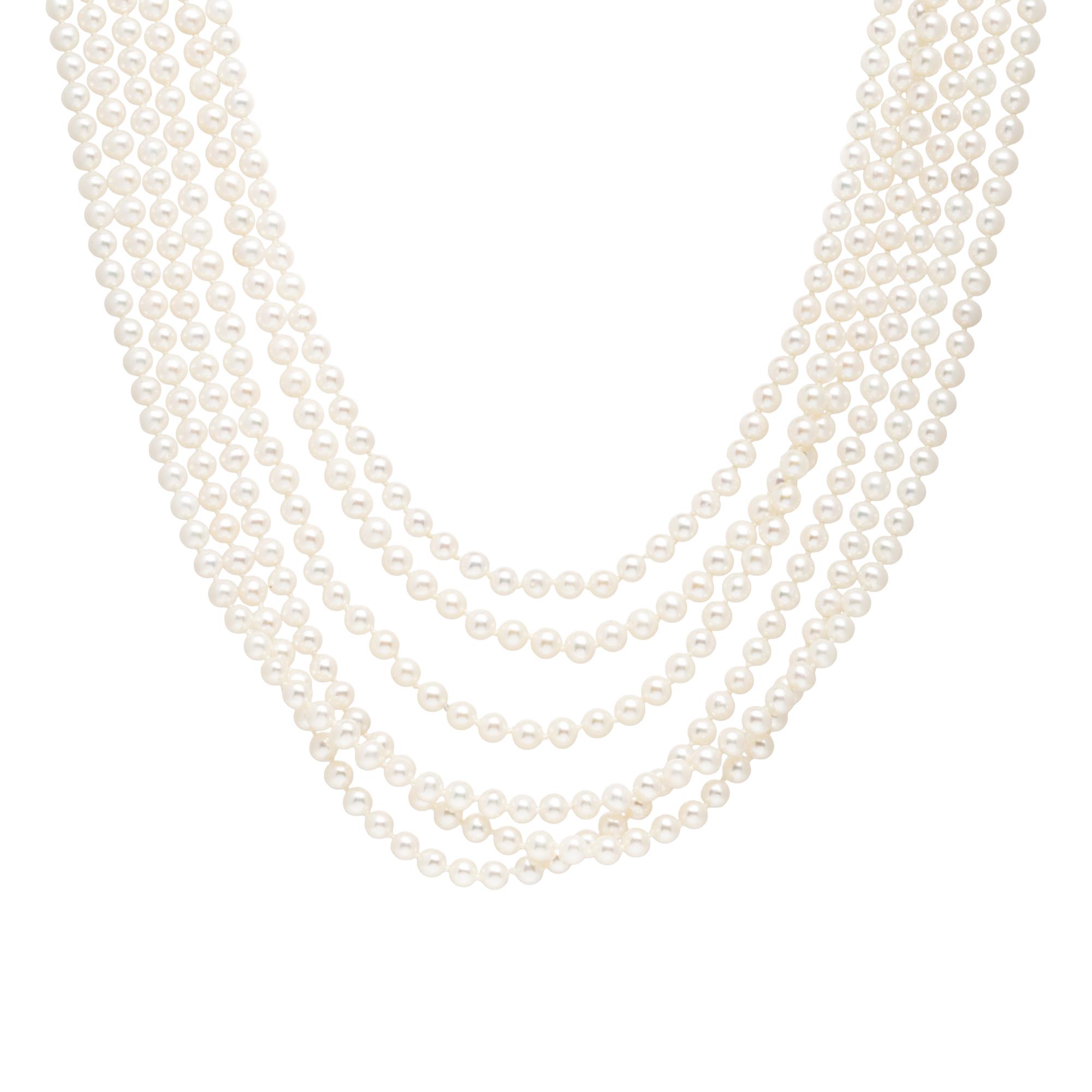 MULTI STRAND CULTURED PEARL NECKLACE