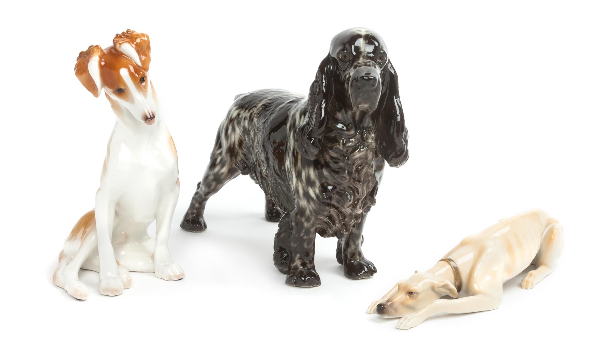 Three Nymphenburg Porcelain Figures Width of widest 10 inches. — 20TH CENTURY