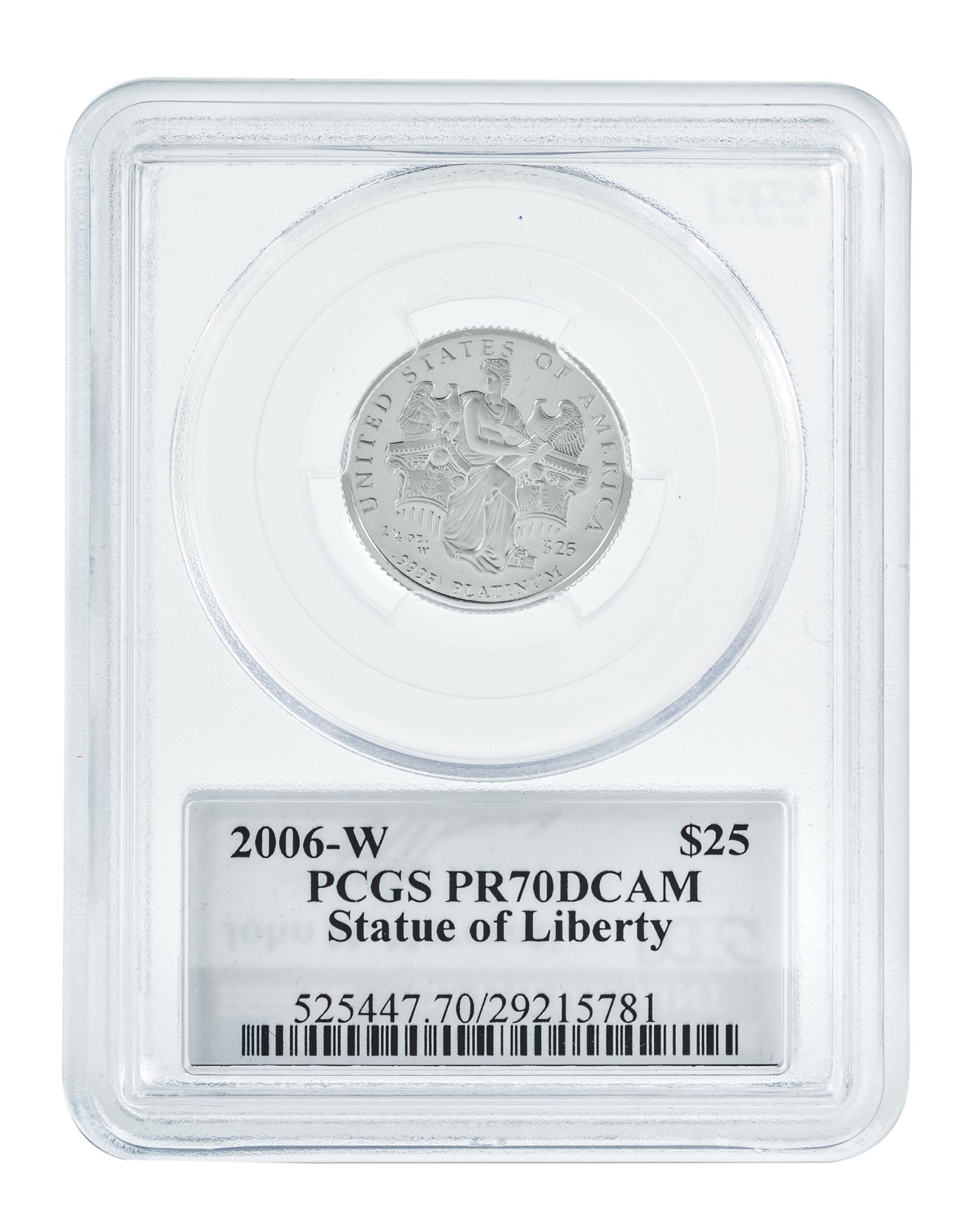 A Group of Three United States 2006-W Statue of Liberty Platinum Proofs