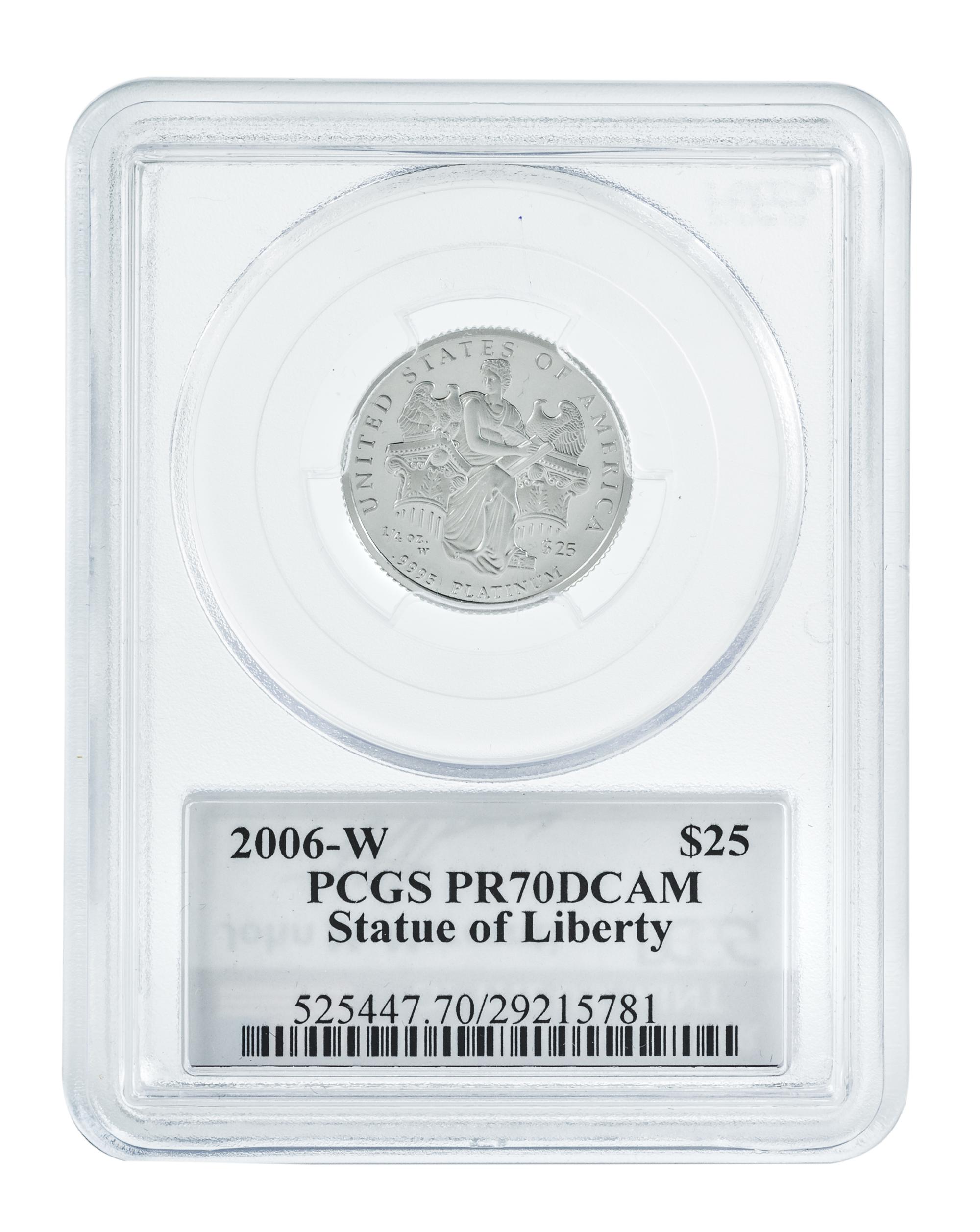 A Group of Three United States 2006-W Statue of Liberty Platinum Proofs