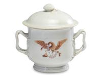 A Chinese Export Rhode Island Eagle Covered Sugar