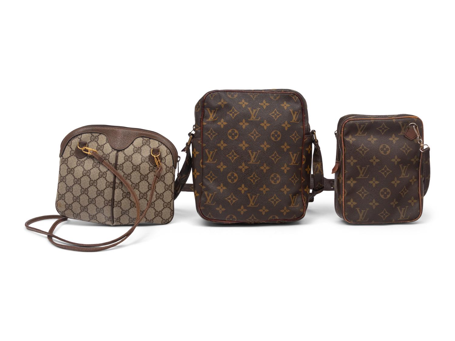 Louis Vuitton and Gucci Vintage Monogram Shoulder Bags