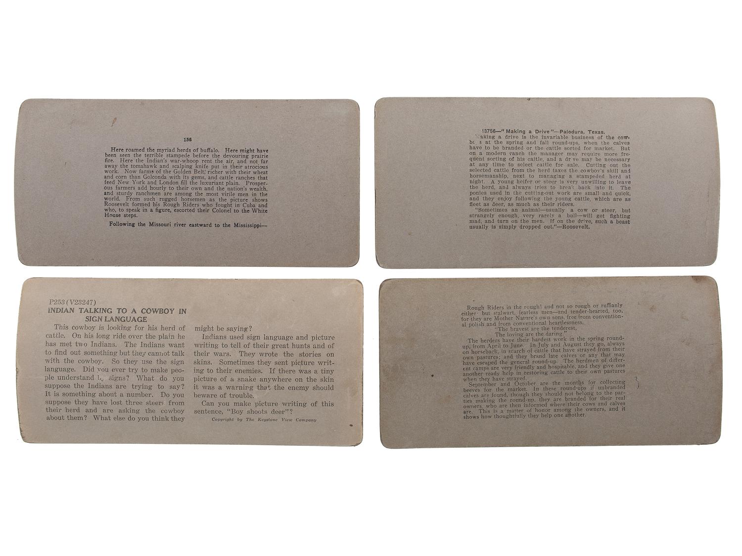 [WESTERN AMERICANA]. A group of 5 photographs of western subjects, incl. tintype and stereoviews of cowboys.