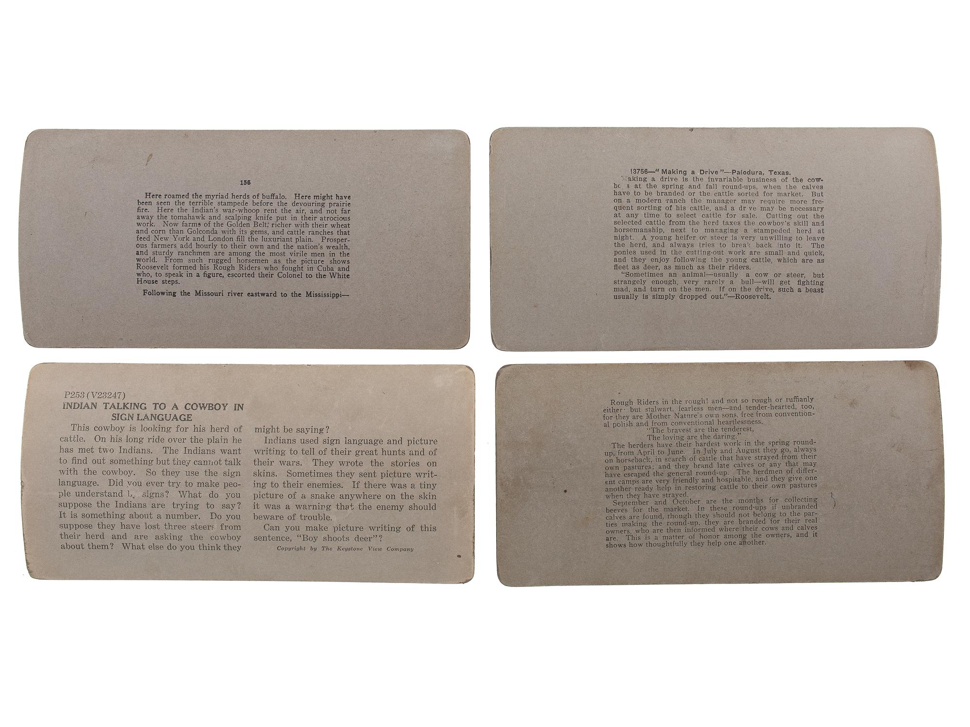 [WESTERN AMERICANA]. A group of 5 photographs of western subjects, incl. tintype and stereoviews of cowboys.