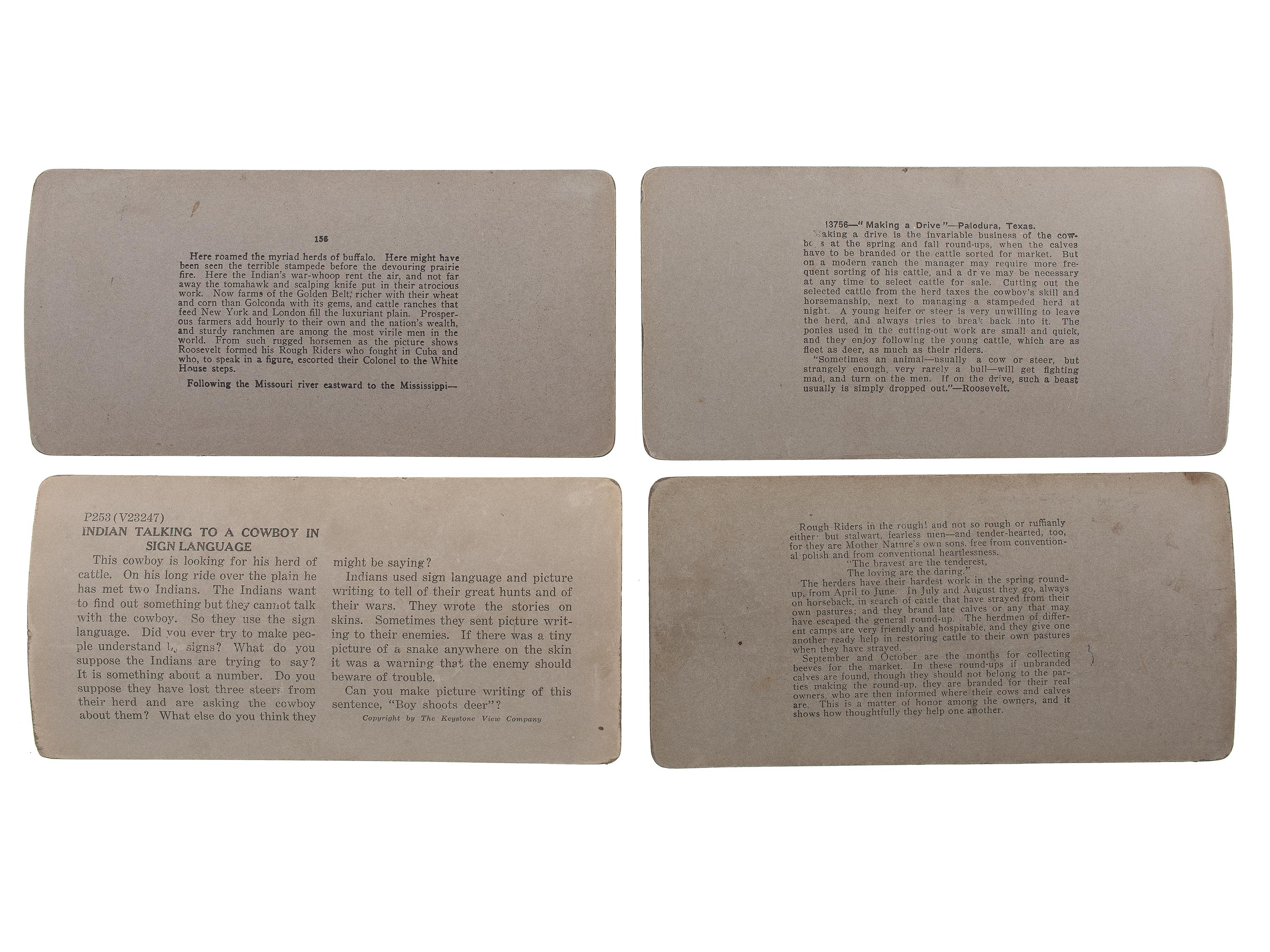 [WESTERN AMERICANA]. A group of 5 photographs of western subjects, incl. tintype and stereoviews of cowboys.