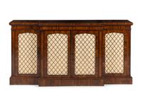 A Regency Rosewood Breakfront Console Cabinet