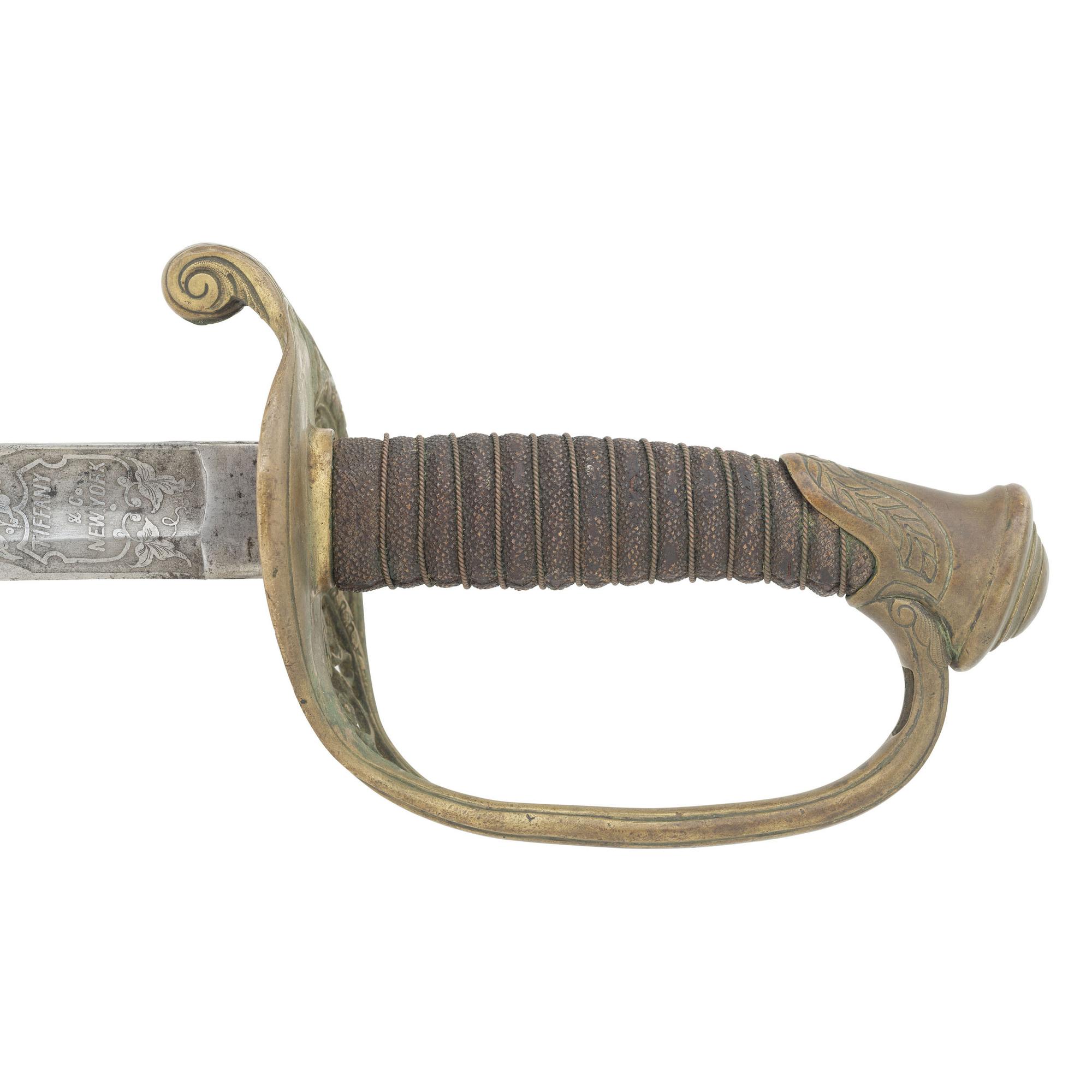 Tiffany Retailer Marked Imported US Model 1850 Foot Officers Sword with German Silver Scabbard