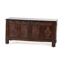 A William and Mary Style Carved Oak Blanket Chest