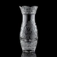 A "Harvard" Cut Glass Vase with Flowers