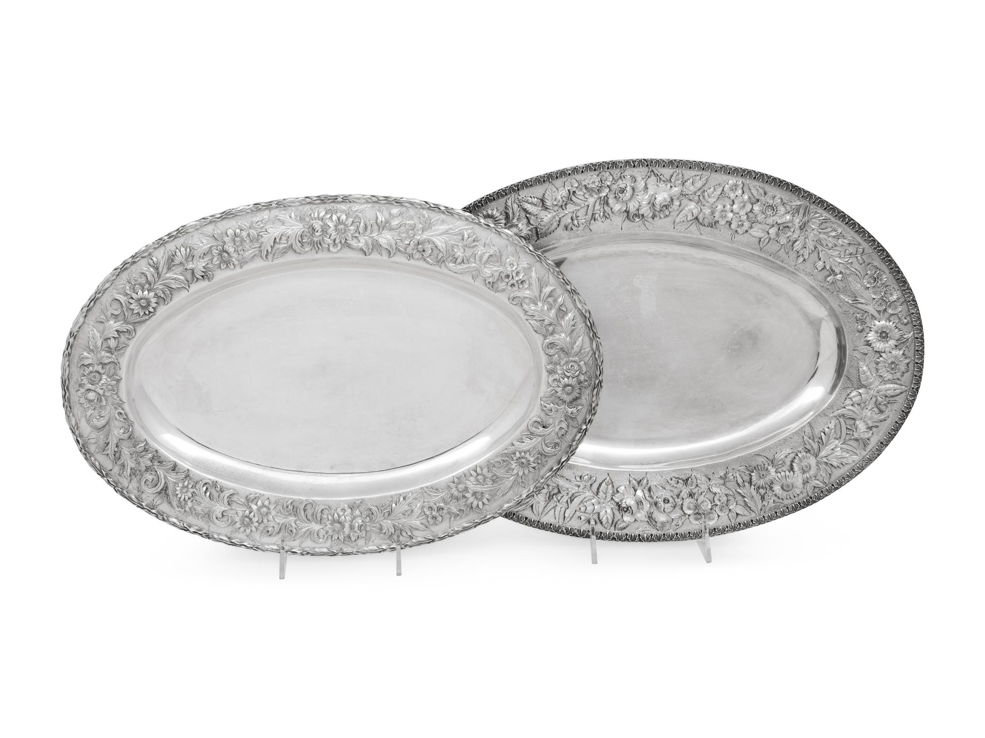 Two S. Kirk and Son Repousse Silver Serving Dishes