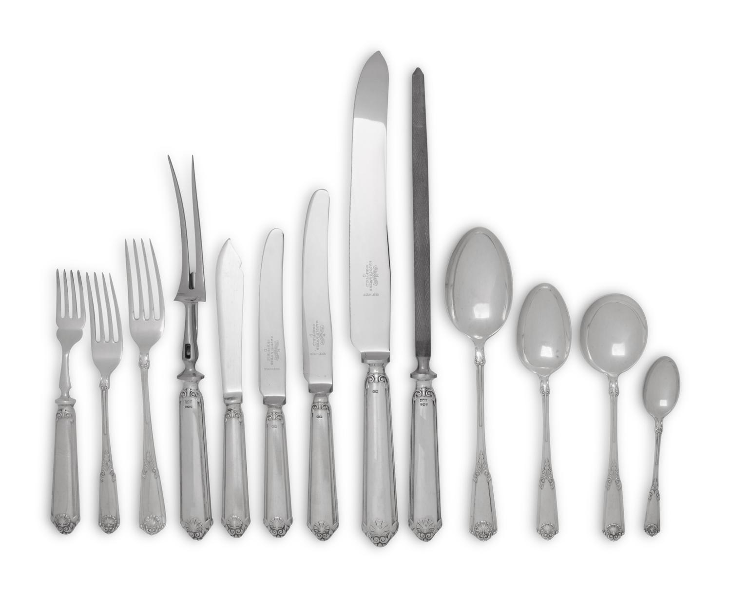 An English Silver Flatware Service