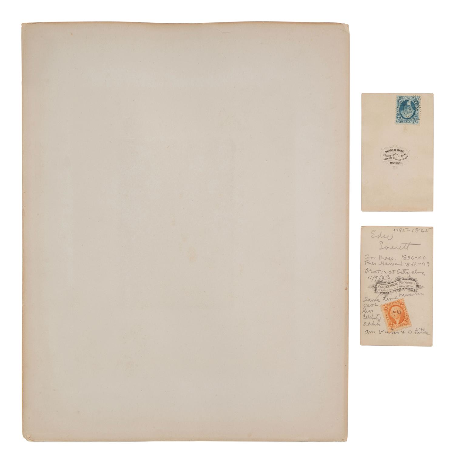 [EVERETT, Edward (1794-1865)]. 3 portraits of Gettysburg orator and US politician Edward Everett, including a signed example.
