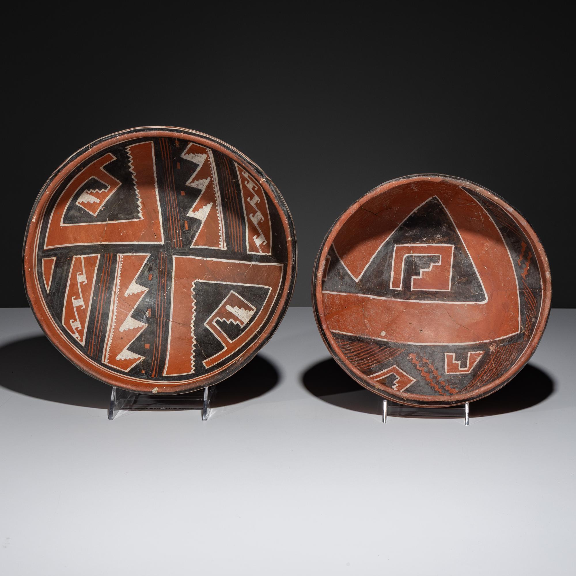 Ancestral Pueblo, Four Mile Polychrome Pottery Bowls
