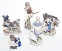 Four Danish Porcelain Figural Groups Height of tallest 11 1/4 inches. — 20TH CENTURY