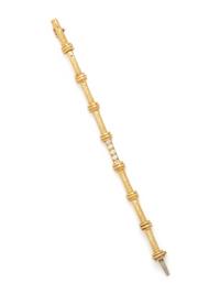 HENRY DUNAY, YELLOW GOLD AND DIAMOND BRACELET