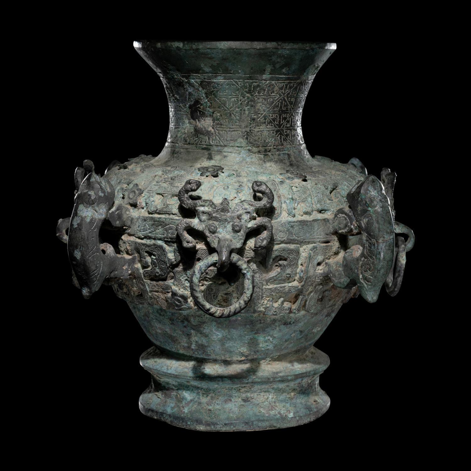 A Chinese Archaistic Style Bronze Hu Vessel