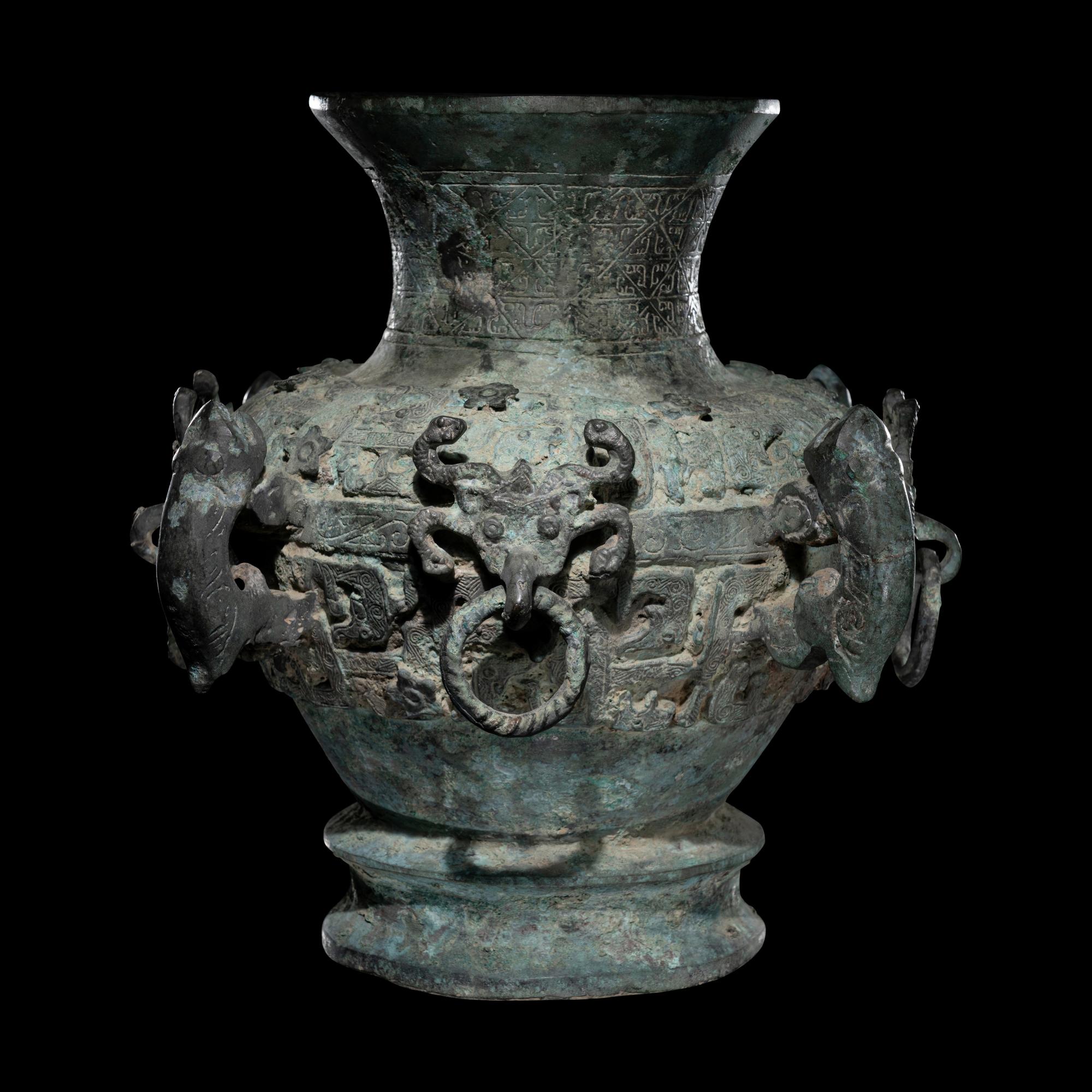 A Chinese Archaistic Style Bronze Hu Vessel
