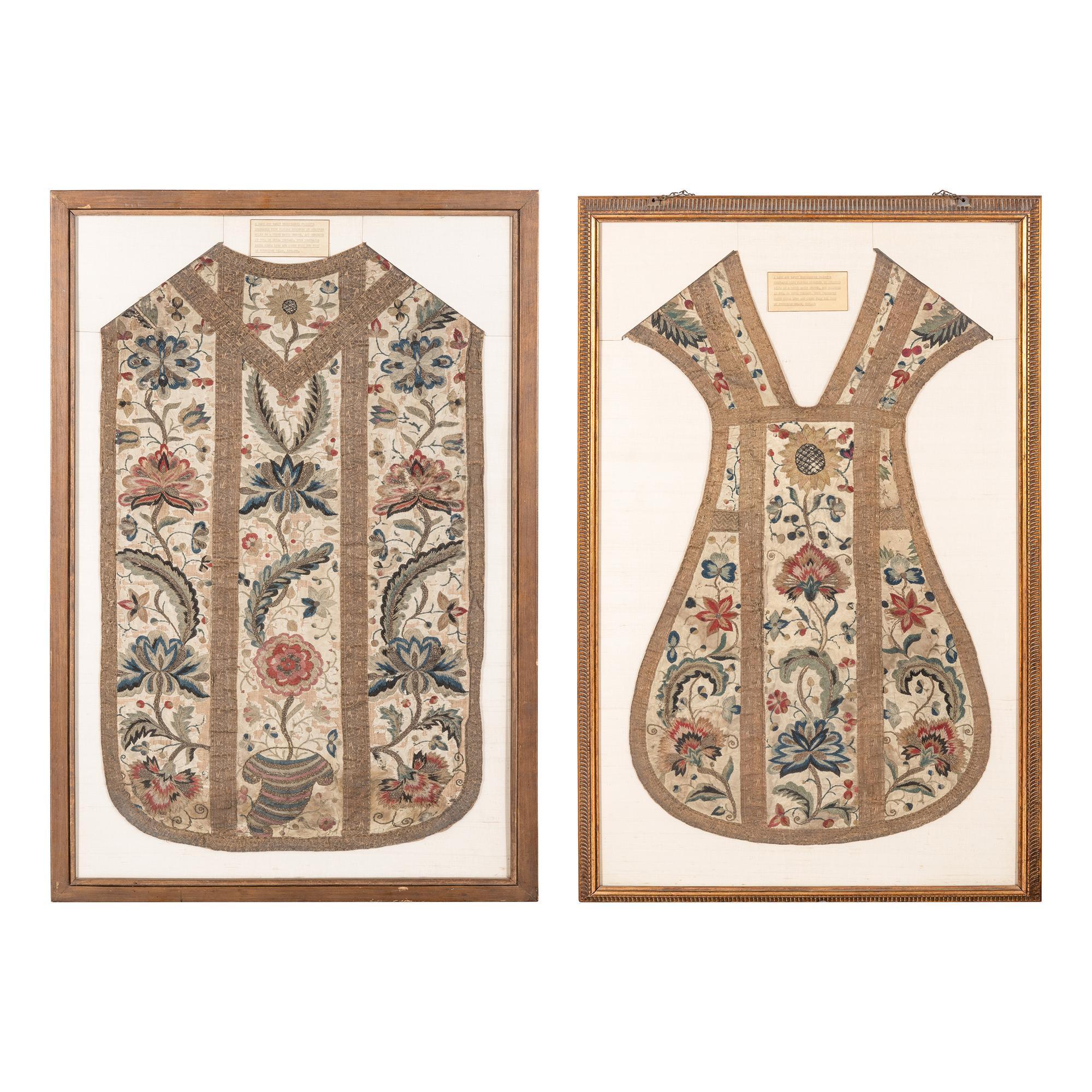 An English Silk and Metallic Thread Embroidered Chasuble