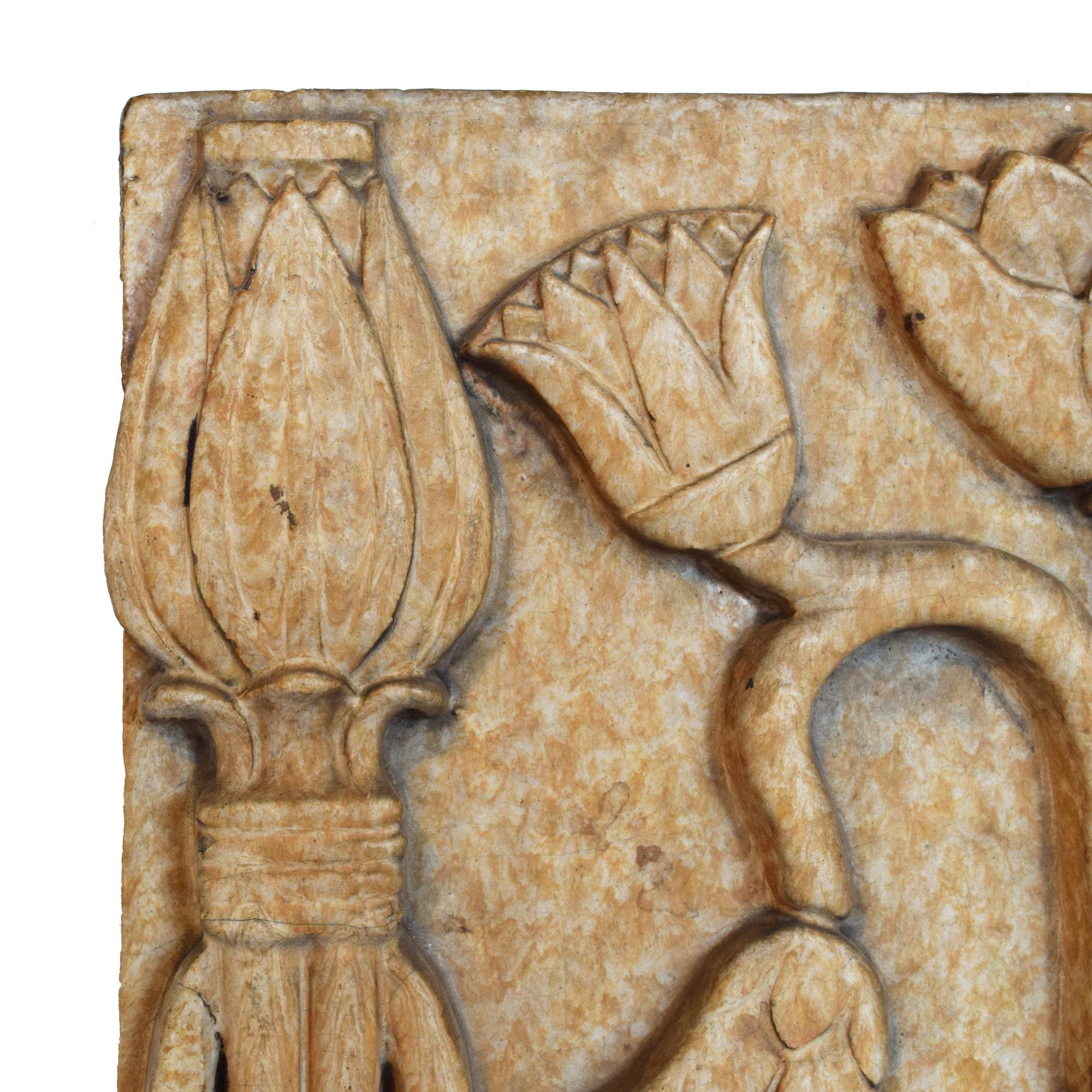 A Glazed Terra Cotta Panel from the National Knights of Pythian Temple 20.5" W x 7" D x 15" H — United States, Circa 1928