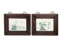 Two Famille Rose High-Relief Wall Panels