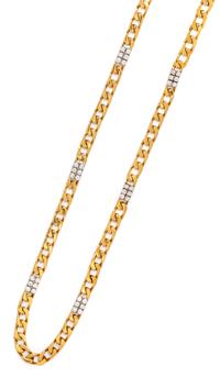 A Bicolor Gold and Diamond Longchain Necklace, 114.40 dwts.
