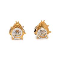 PAIR OF BICOLOR GOLD, DIAMOND AND ENAMEL 'LADYBUG' HAIR ORNAMENTS