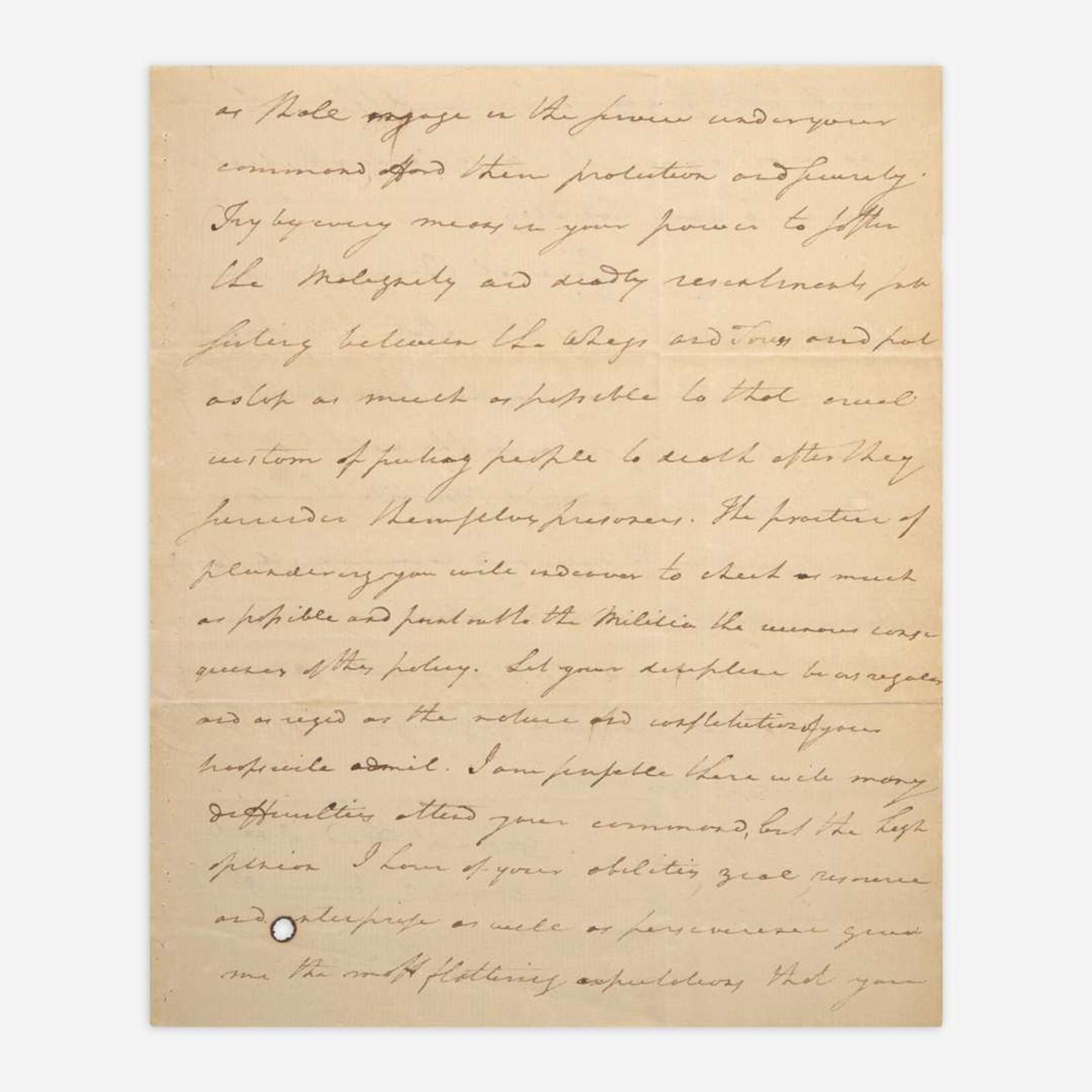 [American Revolution] Greene, Nathanael Autograph Draft Letter, signed