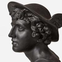 A Pair of Wedgwood Black Basalt Library Busts UK, early 19th century