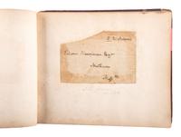 [CIVIL WAR]. Autograph book identified to Lucritia Taft Flagg, featuring signatures of assorted 19th-century figures including D.L. MOODY, Lewis CASS, Charles SUMNER, William H. SEWARD, and others.