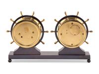 A Chelsea Brass Ship's Clock and Barometer