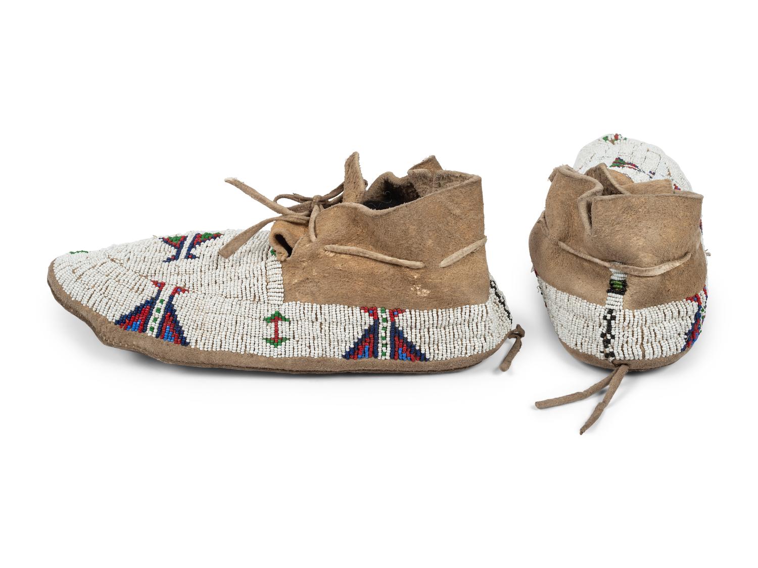 Cheyenne Beaded Hide Moccasins