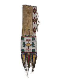 Arapaho Beaded Hide Tobacco Bag