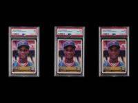 A Group of Three PSA Graded 1984 Donruss Darryl Strawberry Rookie Baseball Cards No. 68 (PSA 8, PSA 7)
