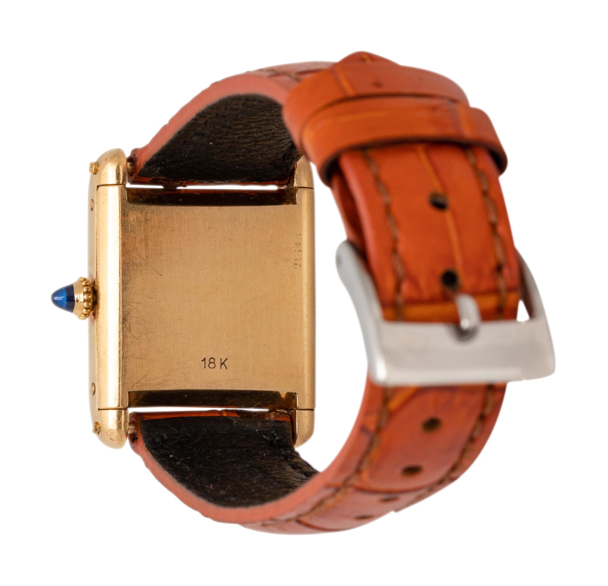 CARTIER, 18K YELLOW GOLD 'TANK' WRISTWATCH