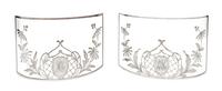 Two Silver Overlay Glass Screens Width 10 1/8 inches.