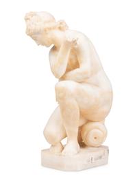 An Alabaster Figure of Crouching Venus
