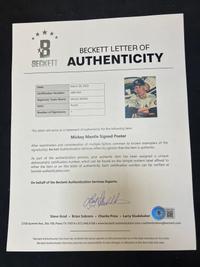 A Mickey Mantle Signed Autograph Statistics Display (Beckett Authentication Services Letter),