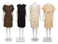 Four Designer Dresses: Three Galanos, One Samuel Winston, 1960's