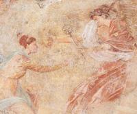 A Roman Wall Painting Fragment Length 23 inches. — CIRCA 1ST CENTURY B.C.E.-1ST CENTURY C.E.
